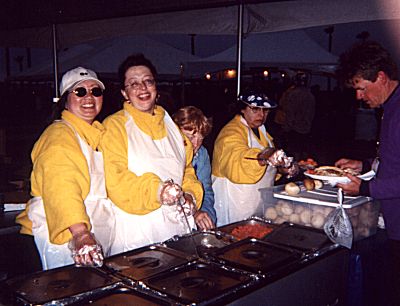 Volunteers dish up a hot meal for RDM